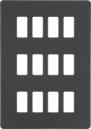 Knightsbridge MLA GDSF012AT Screwless 12G grid faceplate - anthracite