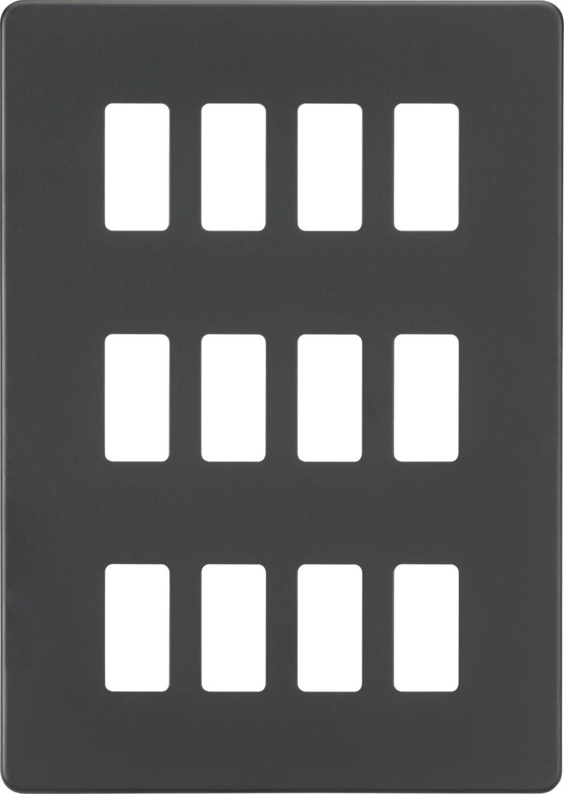 Knightsbridge MLA GDSF012AT Screwless 12G grid faceplate - anthracite
