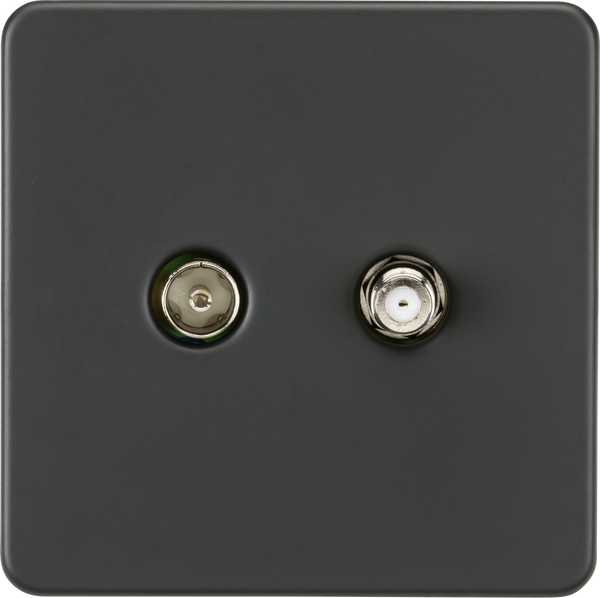 Knightsbridge MLA SF0140AT Screwless TV & SAT TV Outlet (Isolated) - Anthracite