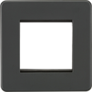 Knightsbridge MLA SF2GAT Screwless 2G Modular Faceplate - Anthracite