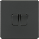 Knightsbridge MLA SF3000AT Screwless 10AX 2G 2-Way Switch - Anthracite