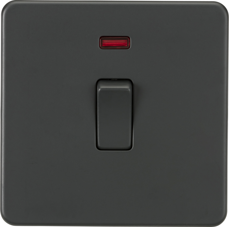 Knightsbridge MLA SF8341NAT Screwless 20A 1G DP Switch with Neon - Anthracite