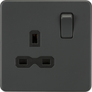 Knightsbridge MLA SFR7000AT Screwless 13A 1G DP switched socket - Anthracite