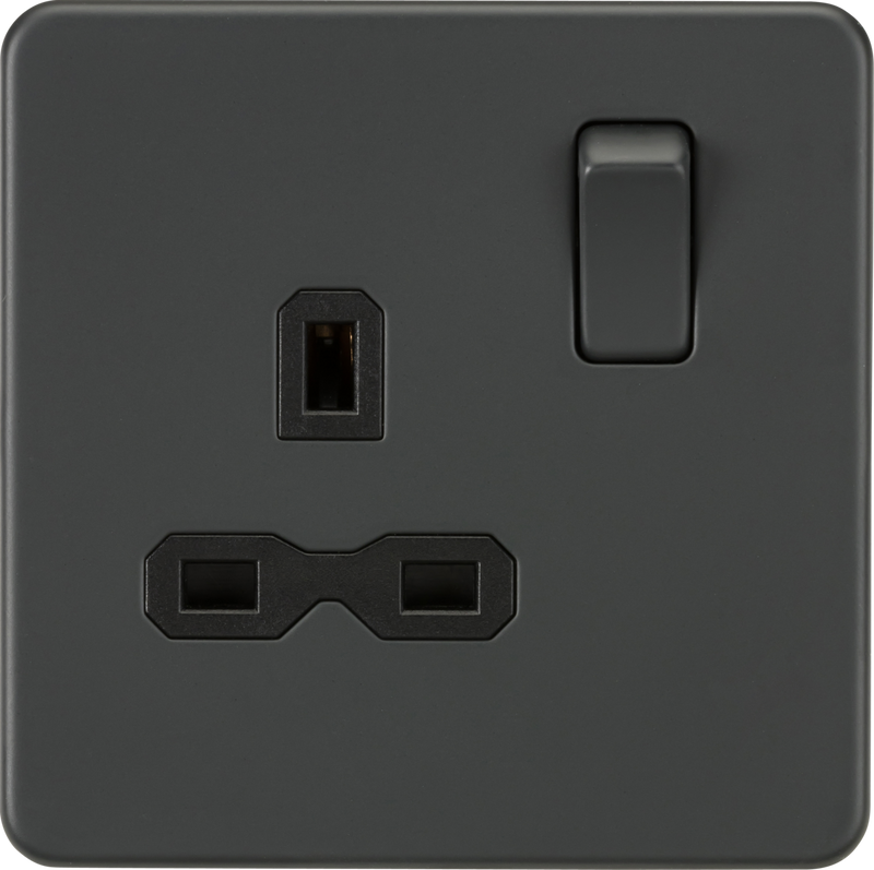 Knightsbridge MLA SFR7000AT Screwless 13A 1G DP switched socket - Anthracite