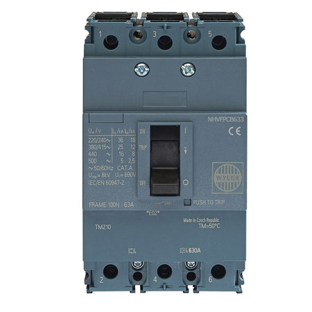 Wylex NHVFPCB633 63A 25kA 3P NHV MCCB FTFM c-w Box Terminals