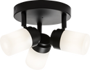 Knightsbridge MLA BA02P3MB 230V IP44 G9 Triple Spotlight with Frosted Glass - Matt Black