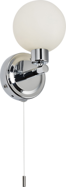 Knightsbridge MLA BA01S1C 230V IP44 G9 Single Wall light with Round Frosted Glass - Chrome