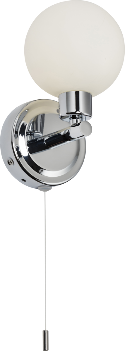 Knightsbridge MLA BA01S1C 230V IP44 G9 Single Wall light with Round Frosted Glass - Chrome
