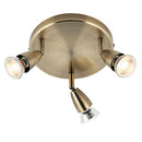 Saxby 60997 Amalfi 3lt round 35W Adjustable Spotlight - Antique brass