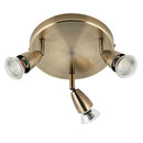 Saxby 60997 Amalfi 3lt round 35W Adjustable Spotlight - Antique brass