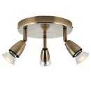 Saxby 60997 Amalfi 3lt round 35W Adjustable Spotlight - Antique brass