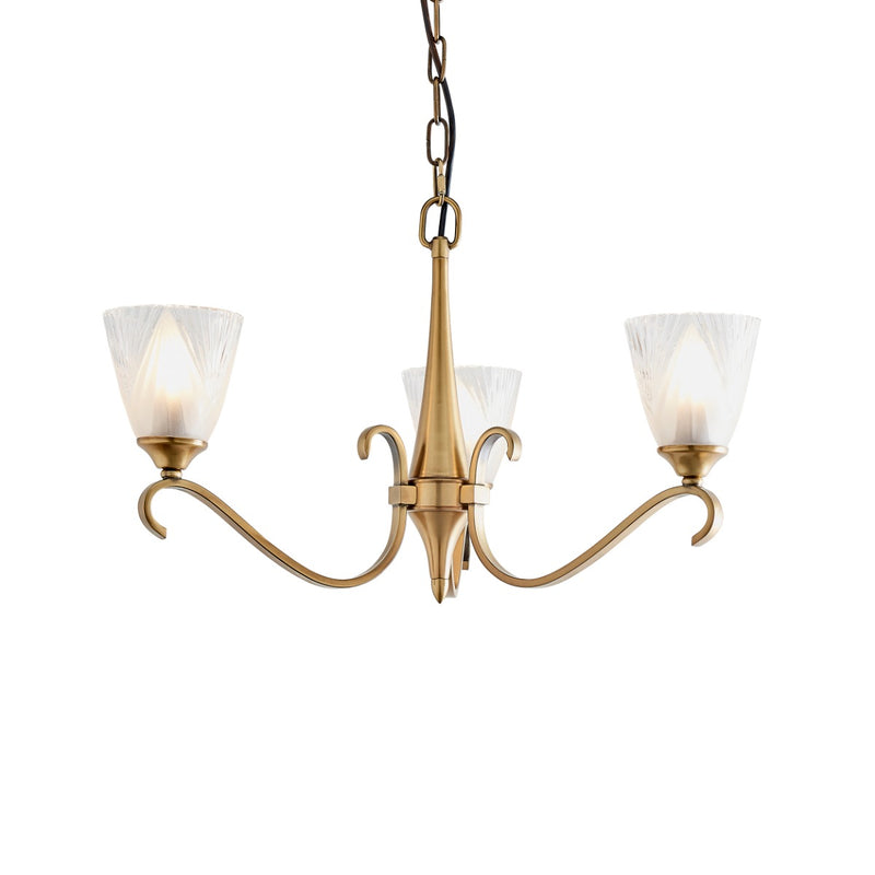 Endon 63436 Columbia brass 3lt Pendant