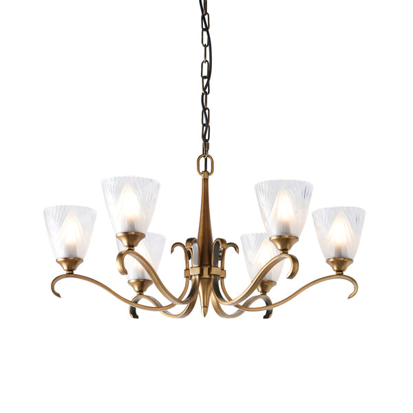 Endon 63437 Columbia brass 6lt Pendant