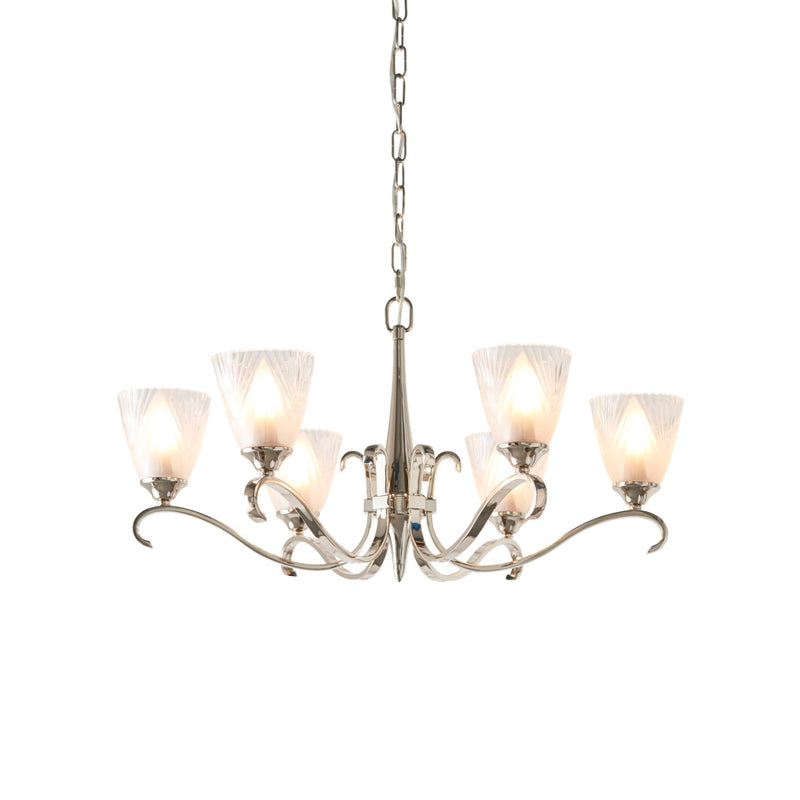 Endon 63442 Columbia nickel 6lt Pendant