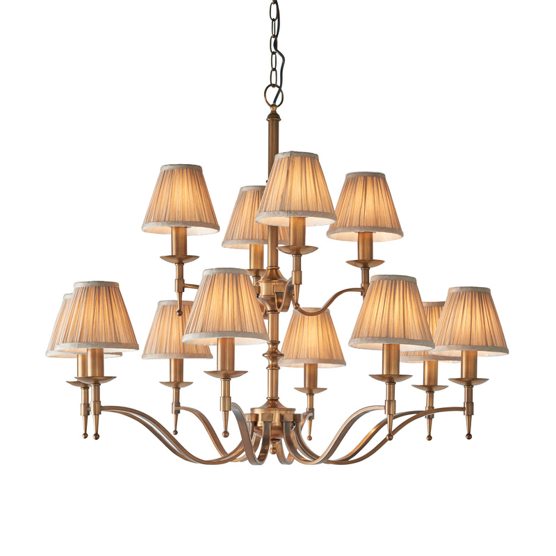 Endon 63626 Stanford antique brass 12lt Pendant