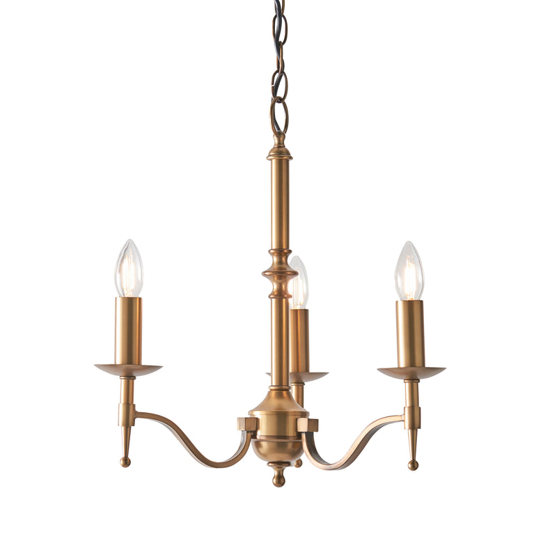 Endon CA1P3B Stanford antique brass 3lt Pendant