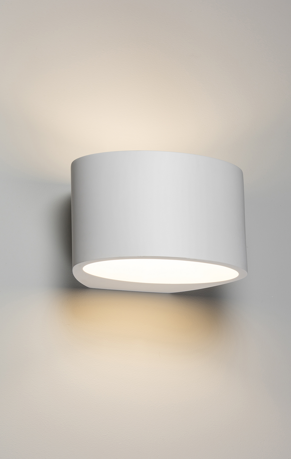 Knightsbridge MLA PWL3 230V G9 40W Curved Up and Down Plaster Wall Light 200mm