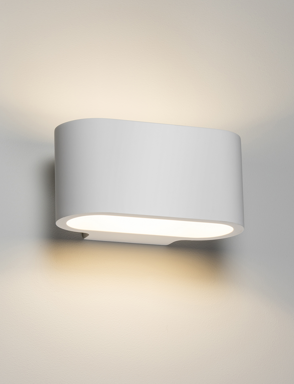 Knightsbridge MLA PWL4 230V G9 40W Curved Up and Down Plaster Wall Light 180mm