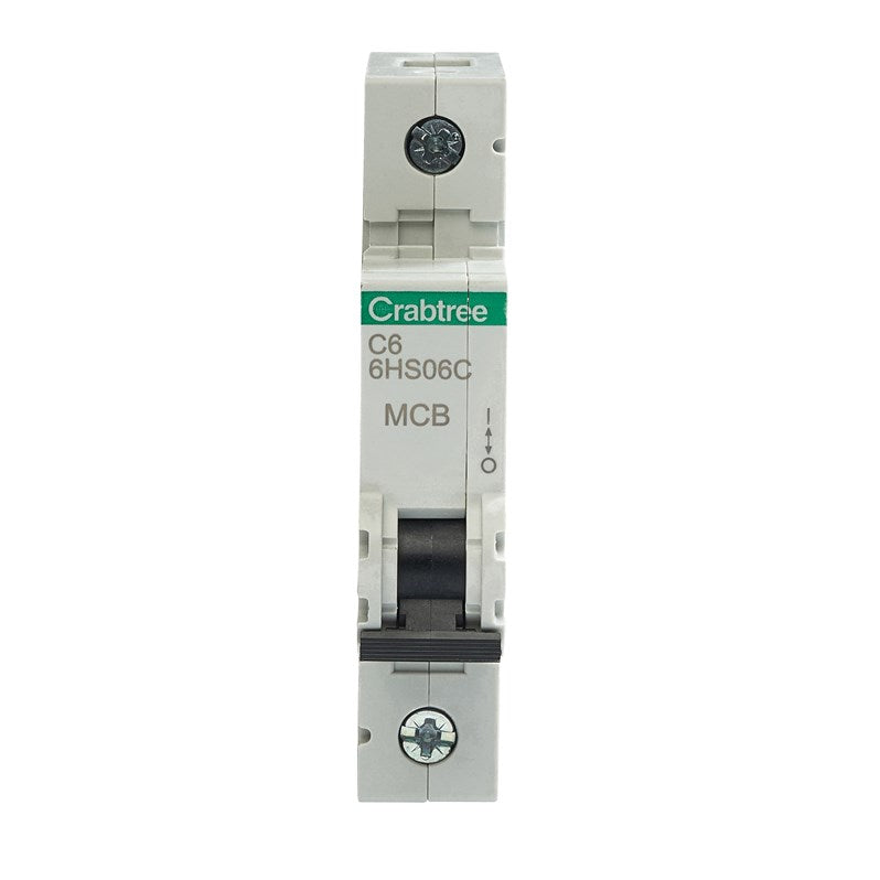 Crabtree 6HS06C C6 10kA 1P MCB (1 Module Width)