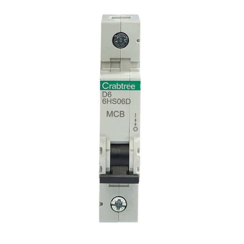 Crabtree 6HS06D D6 10kA 1P MCB (1 Module Width)