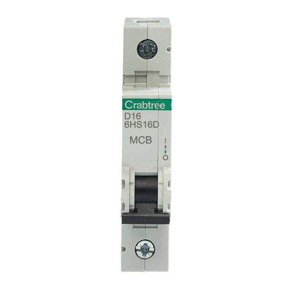 Crabtree 6HS16D D16 10kA 1P MCB (1 Module Width)