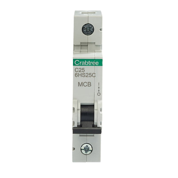 Crabtree 6HS25C C25 10kA 1P MCB (1 Module Width)