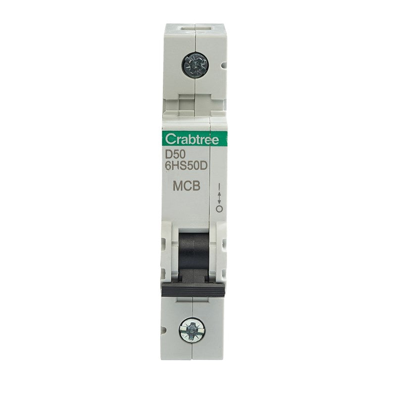 Crabtree 6HS50D D50 10kA 1P MCB (1 Module Width)