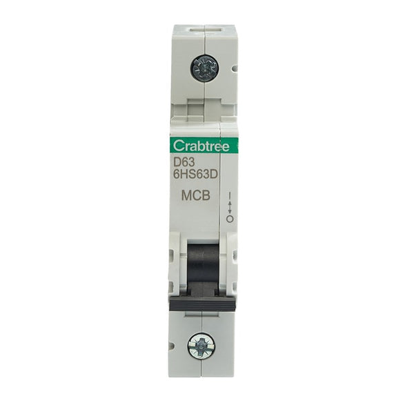 Crabtree 6HS63D D63 10kA 1P MCB (1 Module Width)