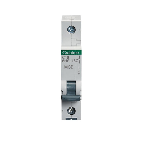 Crabtree 6HSL16C 16A SP MCB Type C 10kA