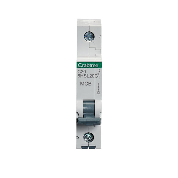 Crabtree 6HSL20C 20A SP MCB Type C 10kA