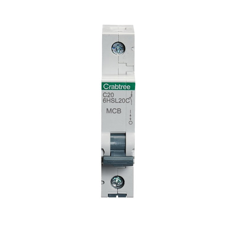 Crabtree 6HSL20C 20A SP MCB Type C 10kA