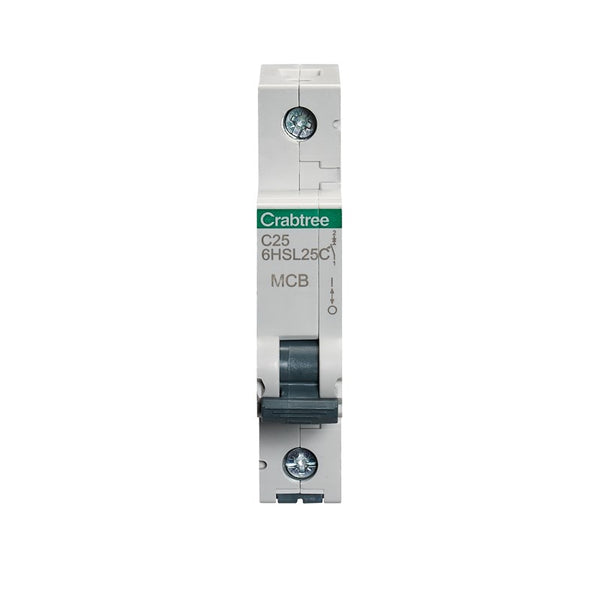 Crabtree 6HSL25C 25A SP MCB Type C 10kA