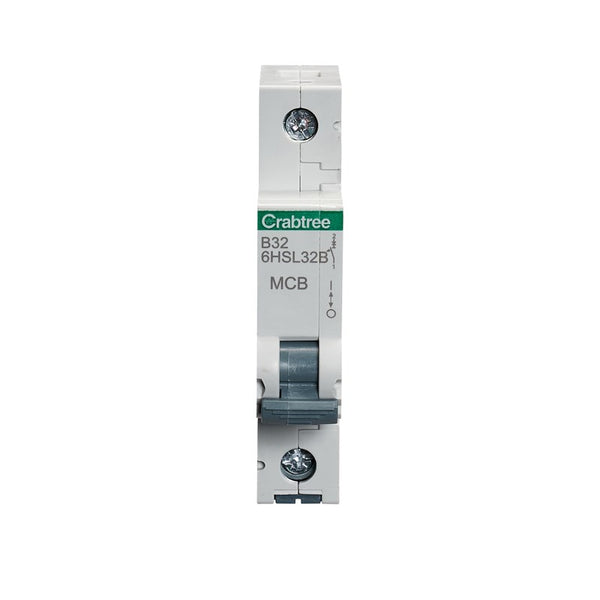 Crabtree 6HSL32B 32A SP MCB Type B 10kA