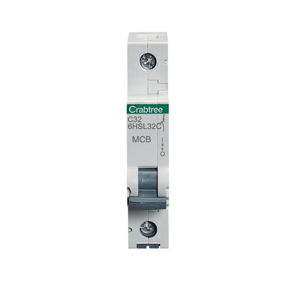 Crabtree 6HSL32C 32A SP MCB Type C 10kA