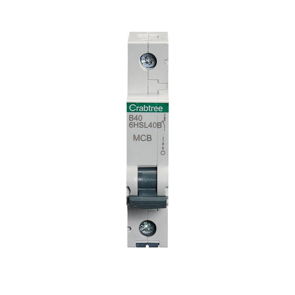 Crabtree 6HSL40B 40A SP MCB Type B 10kA