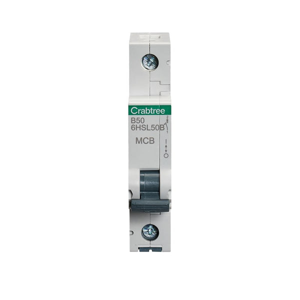 Crabtree 6HSL50B 50A SP MCB Type B 10kA