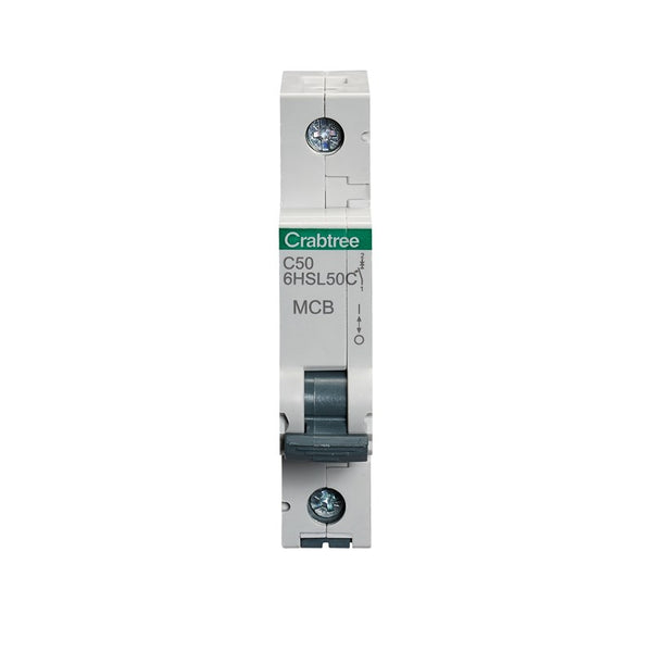 Crabtree 6HSL50C 50A SP MCB Type C 10kA