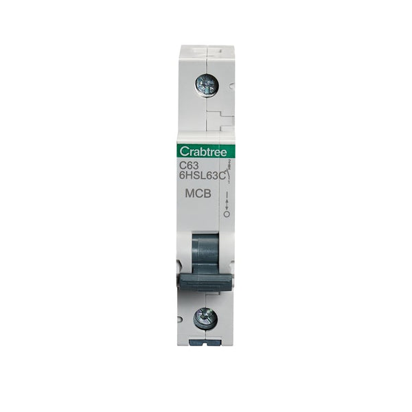 Crabtree 6HSL63C 63A SP MCB Type C 10kA