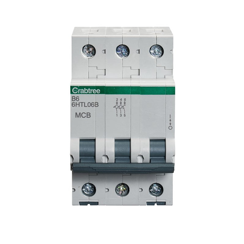 Crabtree 6HTL06B 6A TP MCB Type B 10kA