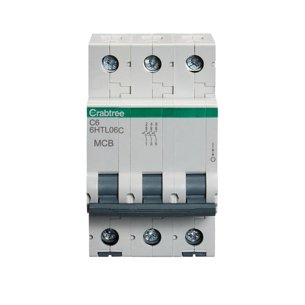 Crabtree 6HTL06C 6A TP MCB Type C 10kA