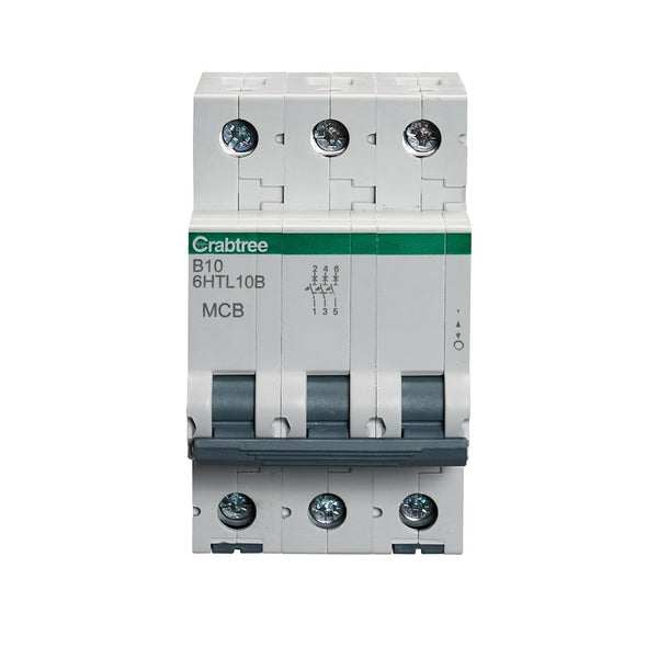 Crabtree 6HTL10B 10A TP MCB Type B 10kA