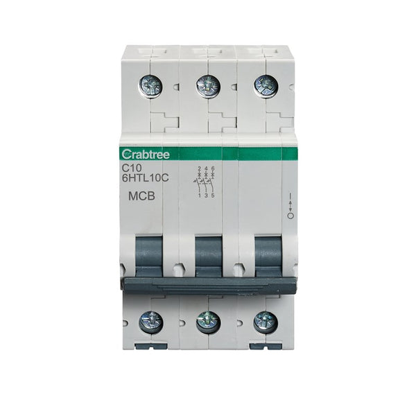 Crabtree 6HTL10C 10A TP MCB Type C 10kA
