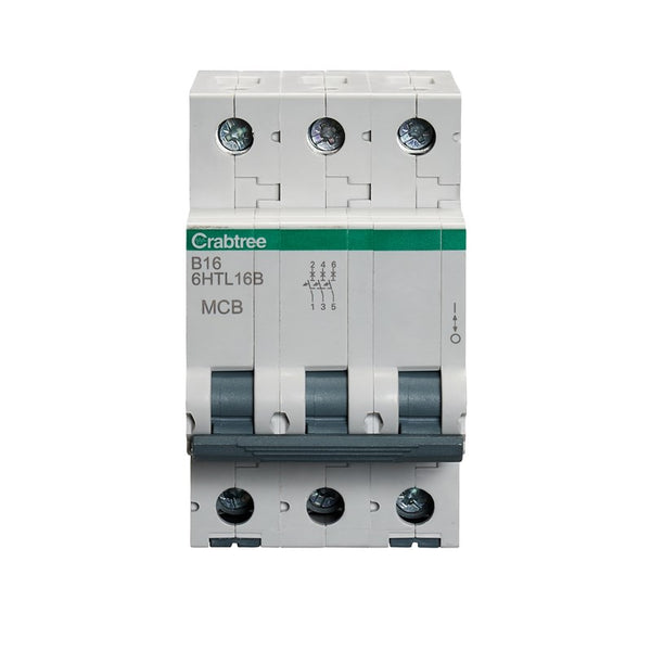 Crabtree 6HTL16B 16A TP MCB Type B 10kA
