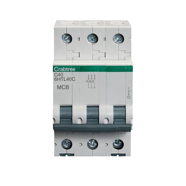 Crabtree 6HTL40C 40A TP MCB Type C 10kA