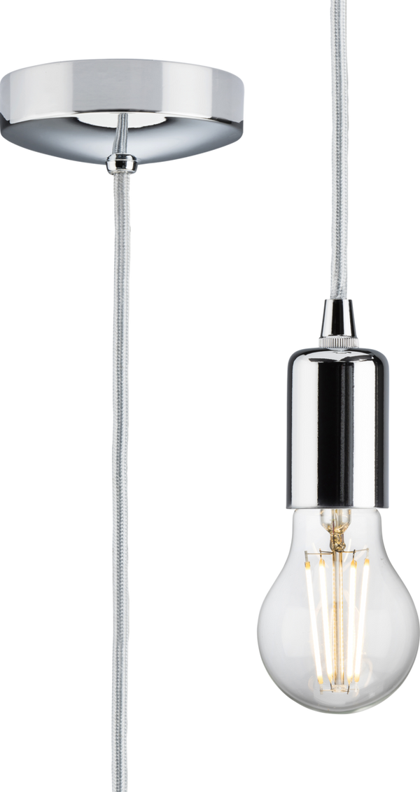 Knightsbridge MLA 8270LPC 1.8m E27 Contemporary Pendant Set - Polished Chrome