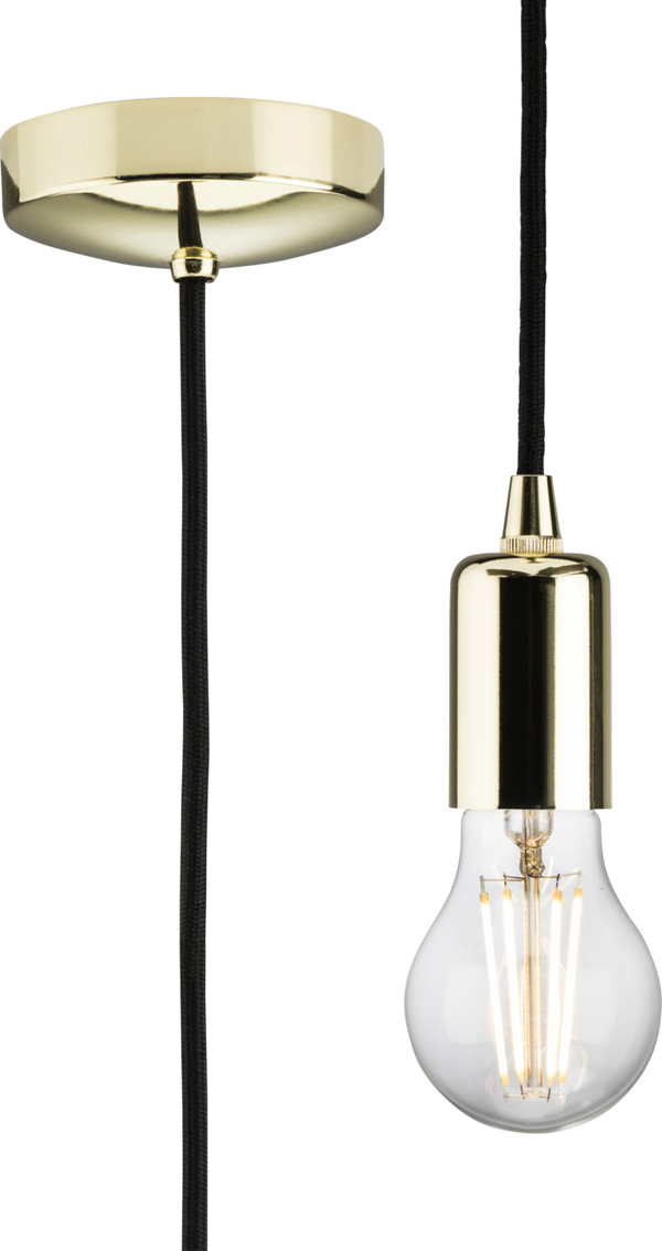 Knightsbridge MLA 8270LPB 1.8m E27 Contemporary Pendant Set - Polished Brass