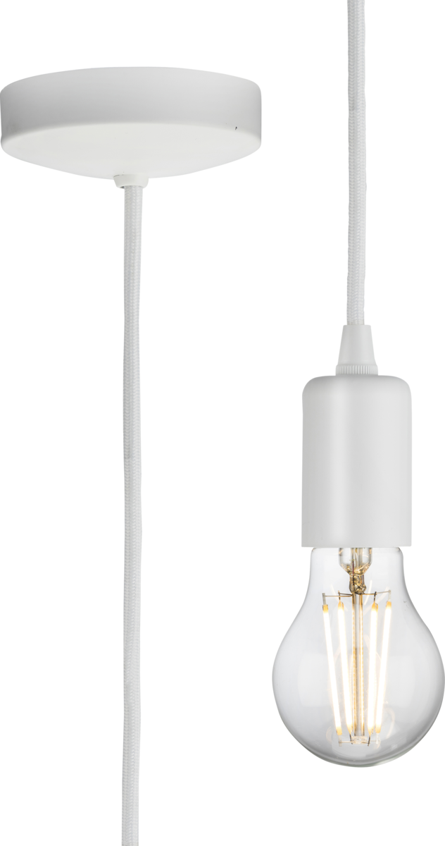 Knightsbridge MLA 8270LMW 1.8m E27 Contemporary Pendant Set - Matt White