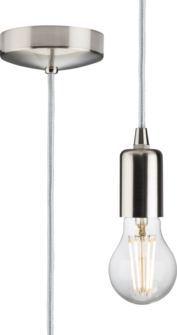 Knightsbridge MLA 8270LBC 1.8m E27 Contemporary Pendant Set - Brushed Chrome