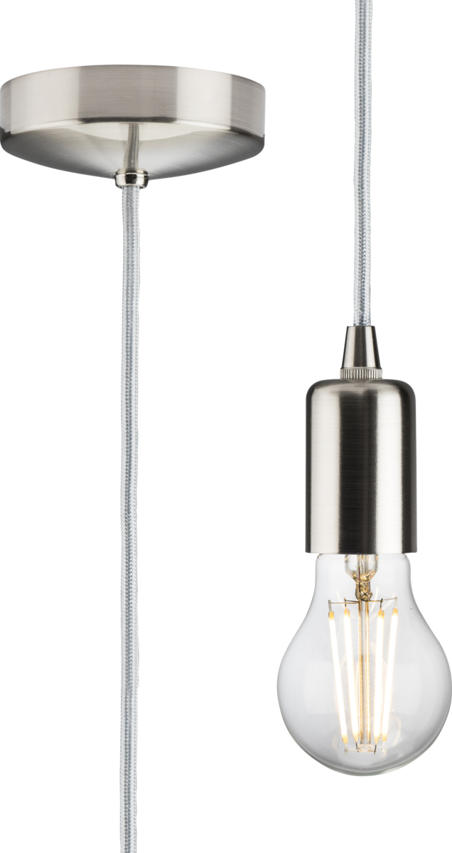 Knightsbridge MLA 8270LBC 1.8m E27 Contemporary Pendant Set - Brushed Chrome