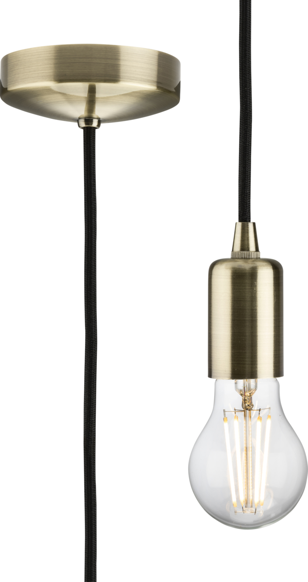 Knightsbridge MLA 8270LAB 1.8m E27 Contemporary Pendant Set - Antique Brass